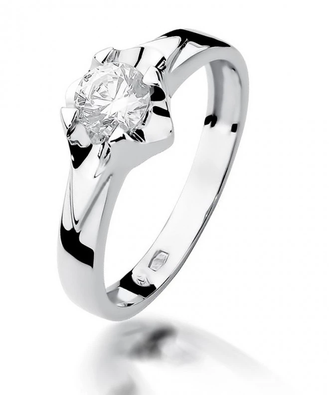 Pierścionek Bonore z białego złota próby 585 z diamentem 0,5 ct 116229