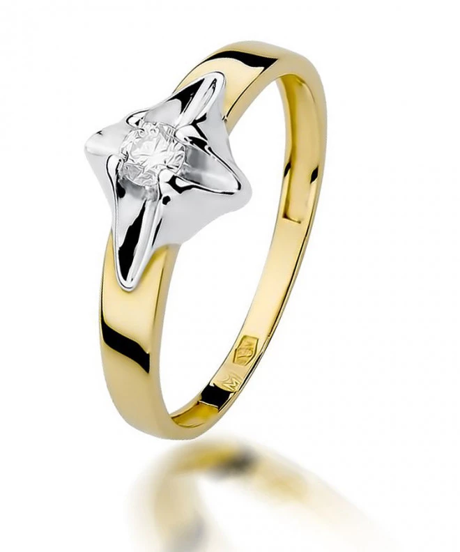 Pierścionek Bonore ze złota próby 585 z diamentem 0,12 ct 85152