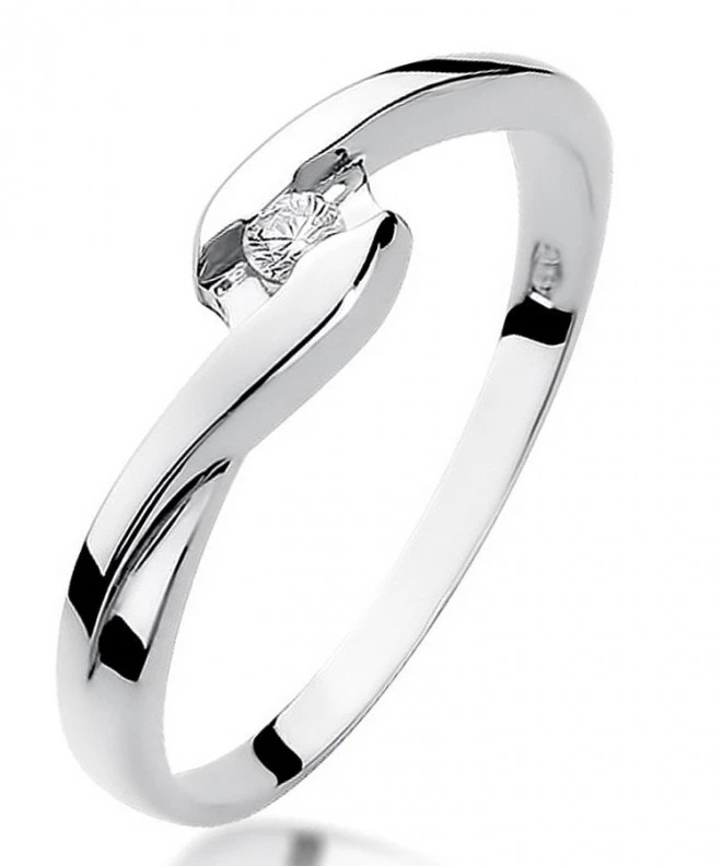 Pierścionek Bonore z białego złota próby 585 z diamentem 0,05 ct 106825