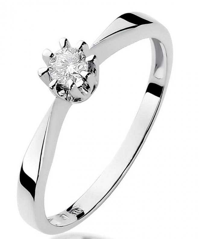 Pierścionek Bonore z białego złota próby 585 z diamentem 0,15 ct 110931