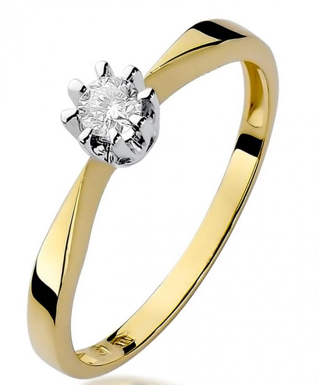Pierścionek Bonore ze złota próby 585 z diamentem 0,15 ct 85155