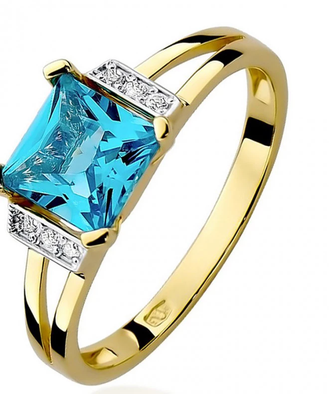 Pierścionek Bonore ze złota próby 585 z topazem 1,4 ct 101683