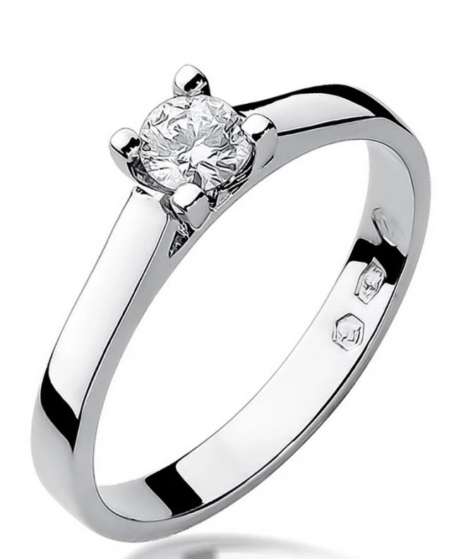 Pierścionek Bonore z białego złota próby 585 z diamentem 0,3 ct 115099
