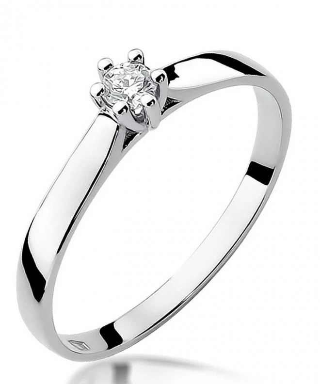 Pierścionek Bonore z białego złota próby 585 z diamentem 0,08 ct 108881