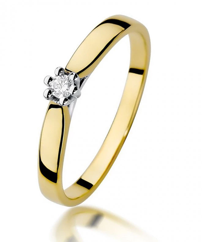 Pierścionek Bonore ze złota próby 585 z diamentem 0,04 ct 81059