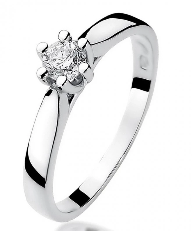 Pierścionek Bonore z białego złota próby 585 z diamentem 0,25 ct 114070