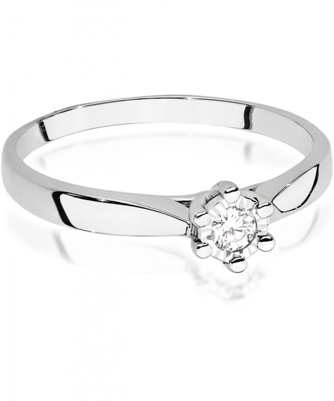 Pierścionek Bonore z białego złota próby 585 z diamentem 0,08 ct 108883