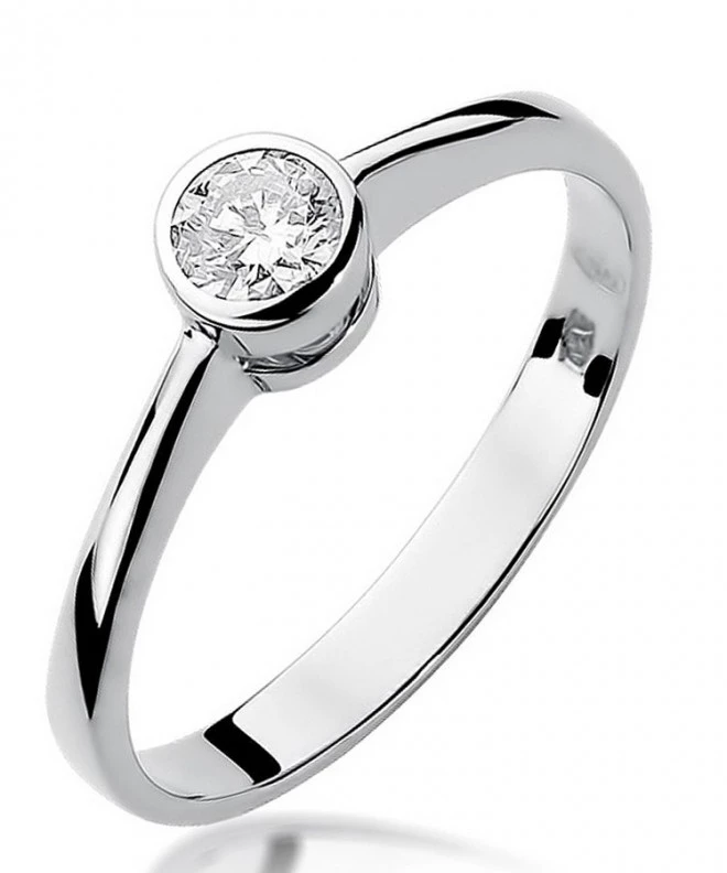 Pierścionek Bonore z białego złota próby 585 z diamentem 0,25 ct 114072