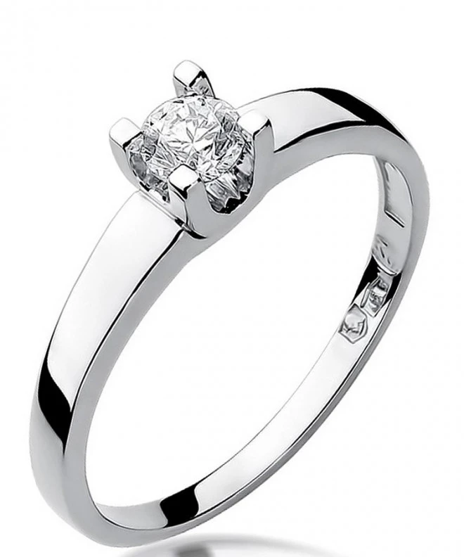 Pierścionek Bonore z białego złota próby 585 z diamentem 0,3 ct 115103