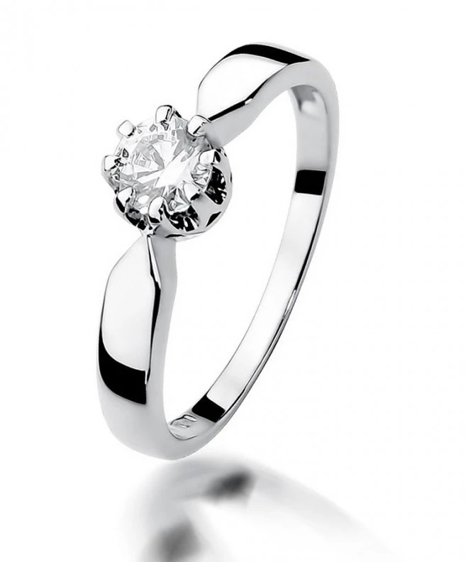 Pierścionek Bonore z białego złota próby 585 z diamentem 0,4 ct 116208