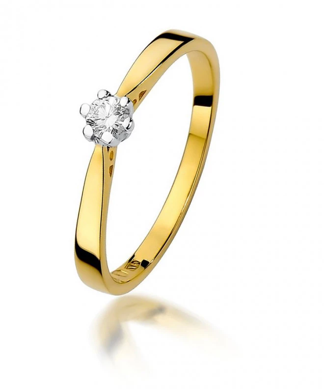 Pierścionek Bonore ze złota próby 585 z diamentem 0,1 ct 83116
