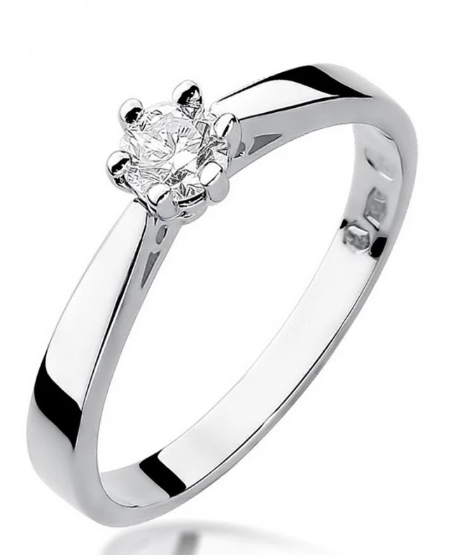 Pierścionek Bonore z białego złota próby 585 z diamentem 0,25 ct 114075