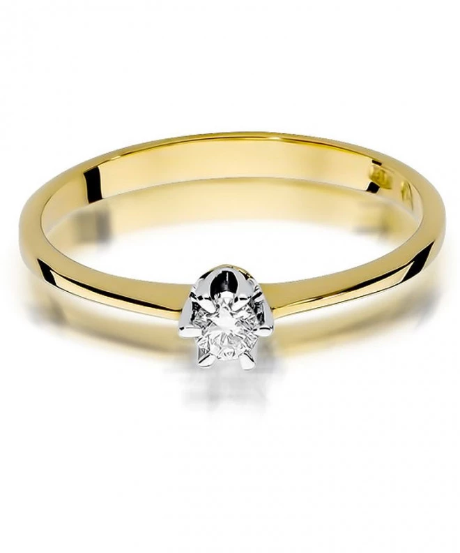 Pierścionek Bonore ze złota próby 585 z diamentem 0,1 ct 83102