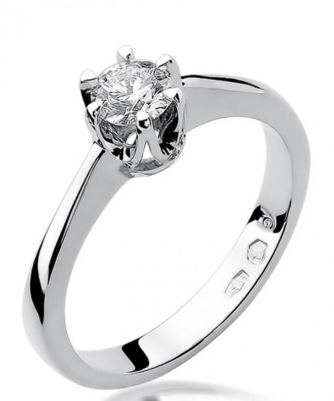 Pierścionek Bonore z białego złota próby 585 z diamentem 0,3 ct 115098