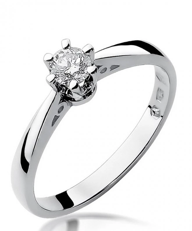 Pierścionek Bonore z białego złota próby 585 z diamentem 0,25 ct 114077