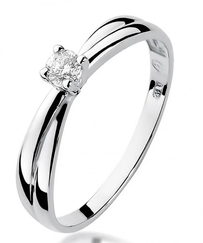 Pierścionek Bonore z białego złota próby 585 z diamentem 0,08 ct 109882
