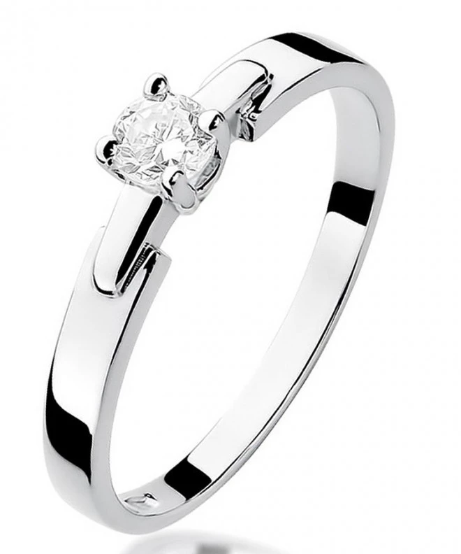 Pierścionek Bonore z białego złota próby 585 z diamentem 0,2 ct 113031