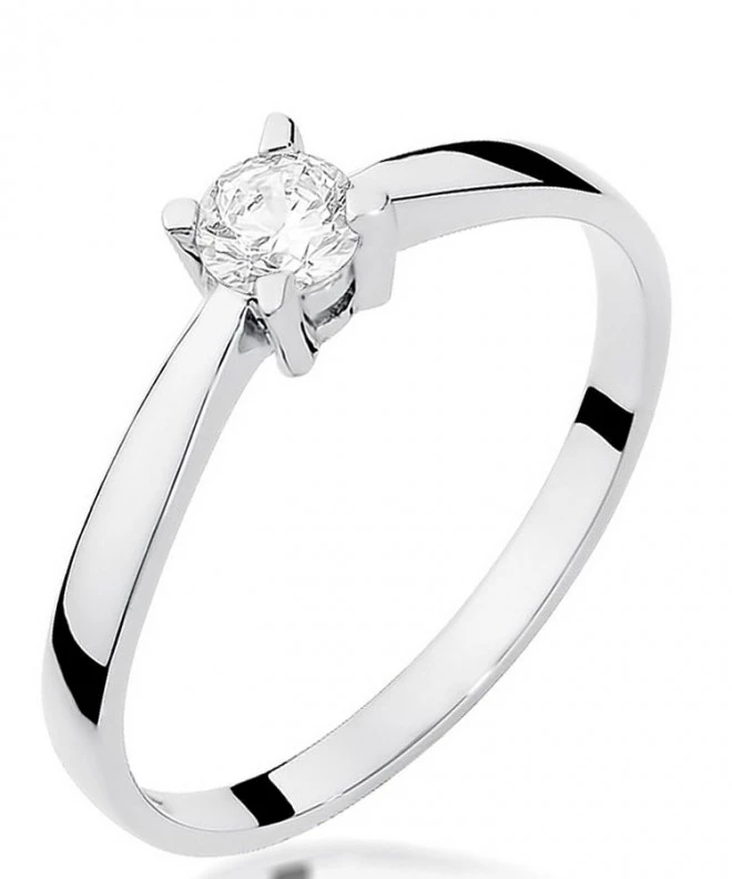 Pierścionek Bonore z białego złota próby 585 z diamentem 0,2 ct 113032