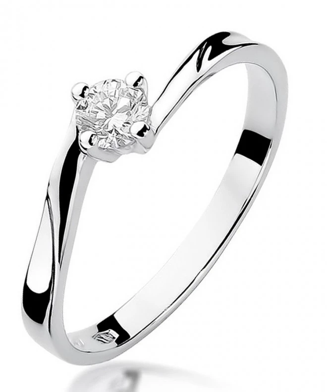 Pierścionek Bonore z białego złota próby 585 z diamentem 0,2 ct 113033