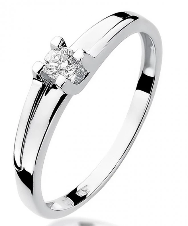 Pierścionek Bonore z białego złota próby 585 z diamentem 0,12 ct 110934
