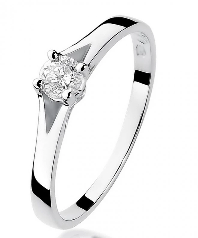 Pierścionek Bonore z białego złota próby 585 z diamentem 0,2 ct 113030
