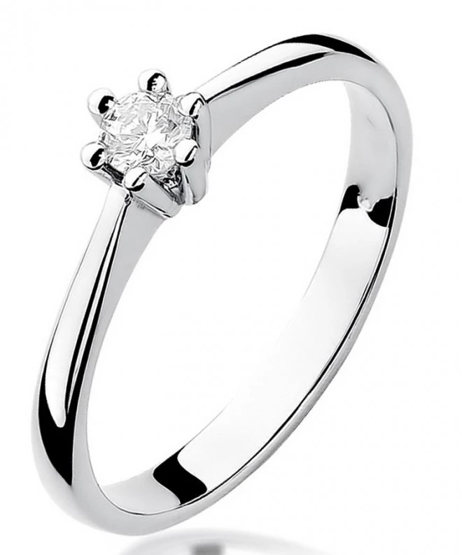 Pierścionek Bonore z białego złota próby 585 z diamentem 0,15 ct 110937