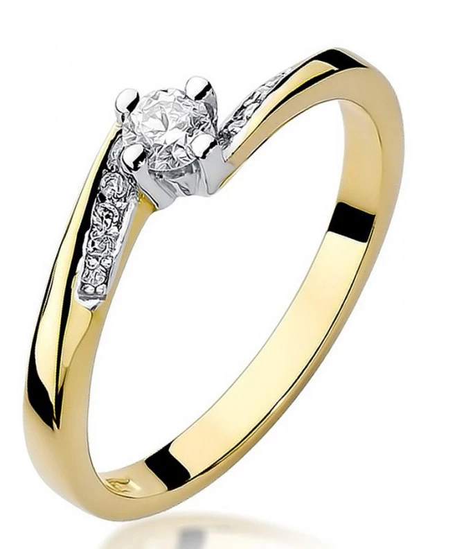 Pierścionek Bonore ze złota próby 585 z diamentem 0,15 ct 86201