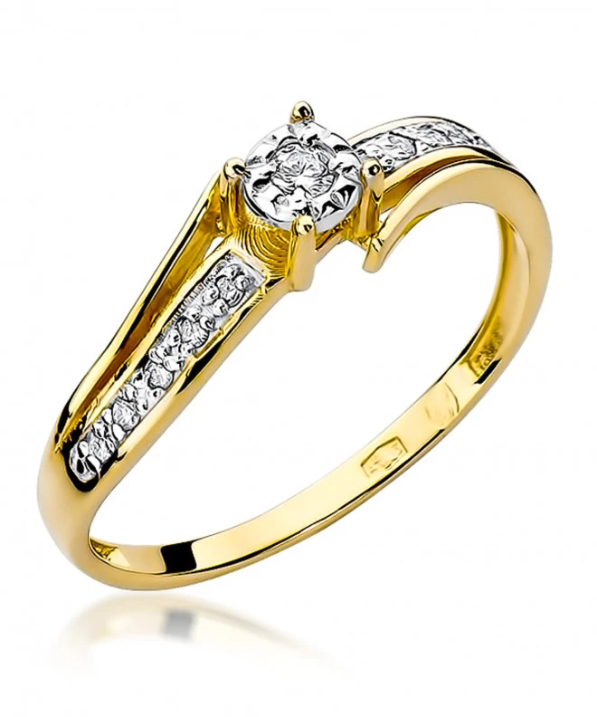 Pierścionek Bonore ze Złota próby 585 z diamentem 0,1 ct 154369