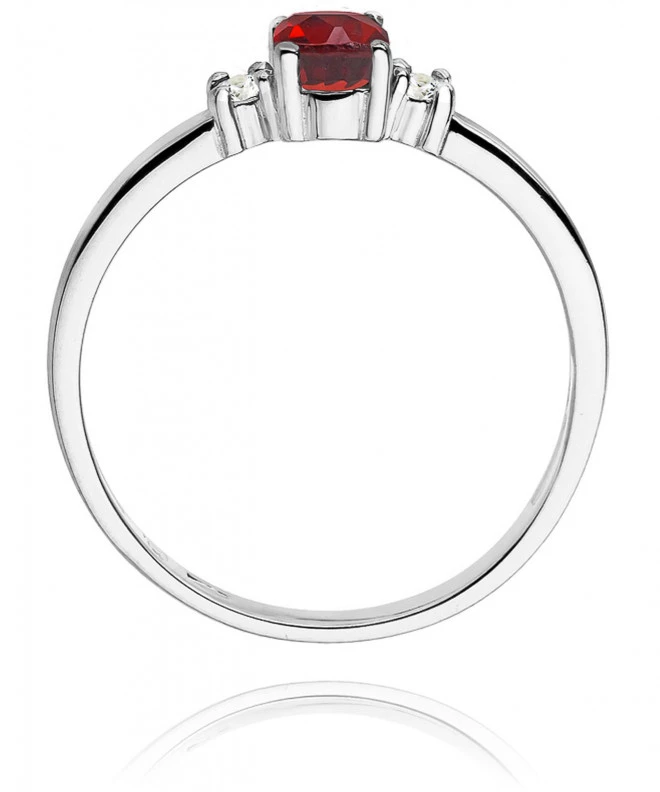Pierścionek Bonore z białego złota próby 585 z rubinem 0,6 ct 121365