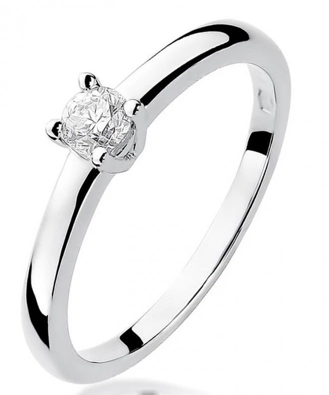 Pierścionek Bonore z białego złota próby 585 z diamentem 0,2 ct 113038