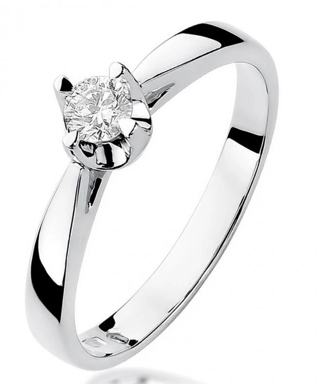 Pierścionek Bonore z białego złota próby 585 z diamentem 0,2 ct 113039