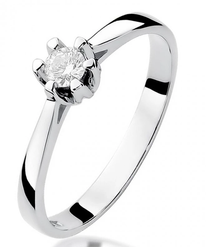 Pierścionek Bonore z białego złota próby 585 z diamentem 0,12 ct 112006