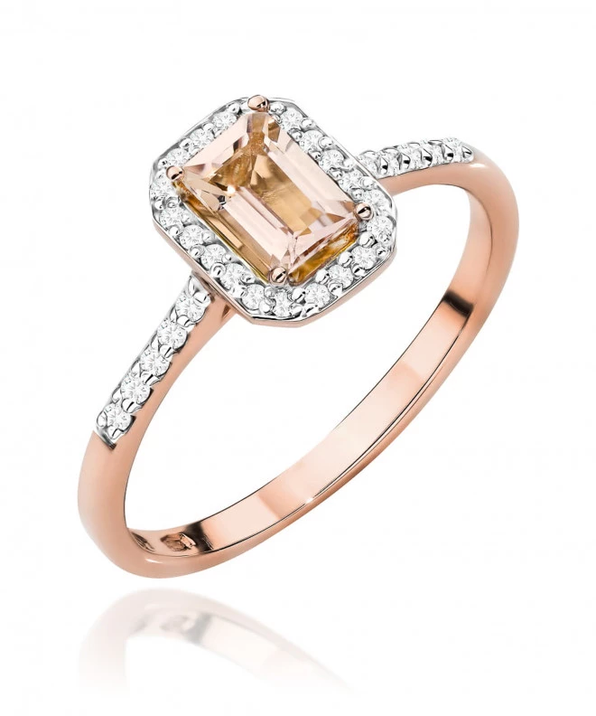 Pierścionek Bonore ze Złota próby 585 z morganitem 0,6 ct 171337