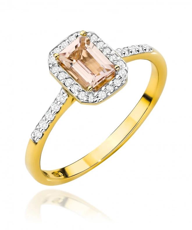 Pierścionek Bonore ze Złota próby 585 z morganitem 0,6 ct 171335