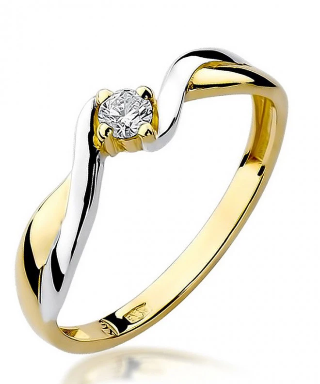 Pierścionek Bonore ze złota próby 585 z diamentem 0,1 ct 83095