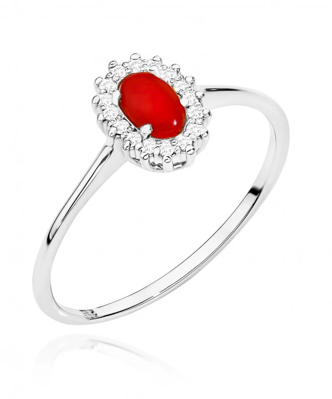 Pierścionek Bonore ze Złota próby 585 z koralem 0,2 ct 169135