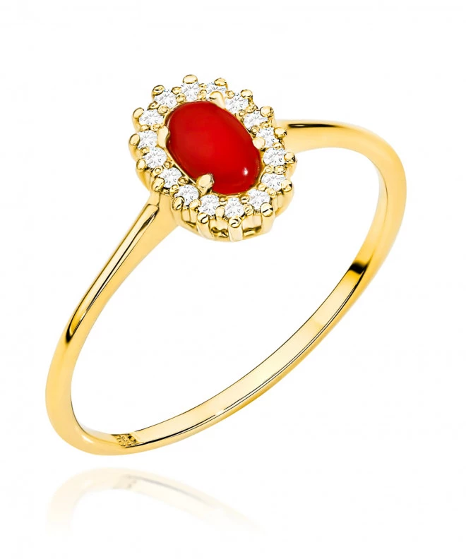 Pierścionek Bonore ze Złota próby 585 z koralem 0,2 ct 169134