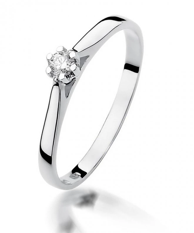 Pierścionek Bonore z białego złota próby 585 z diamentem 0,09 ct 109899