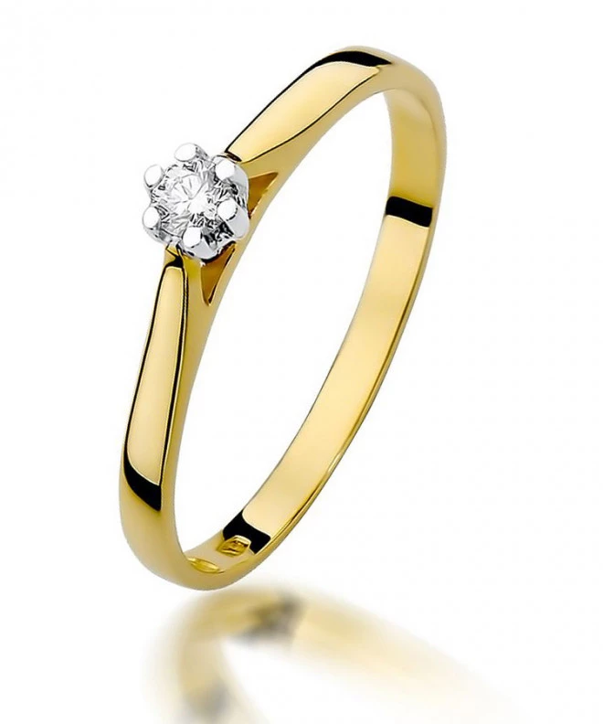 Pierścionek Bonore ze złota próby 585 z diamentem 0,09 ct 84122
