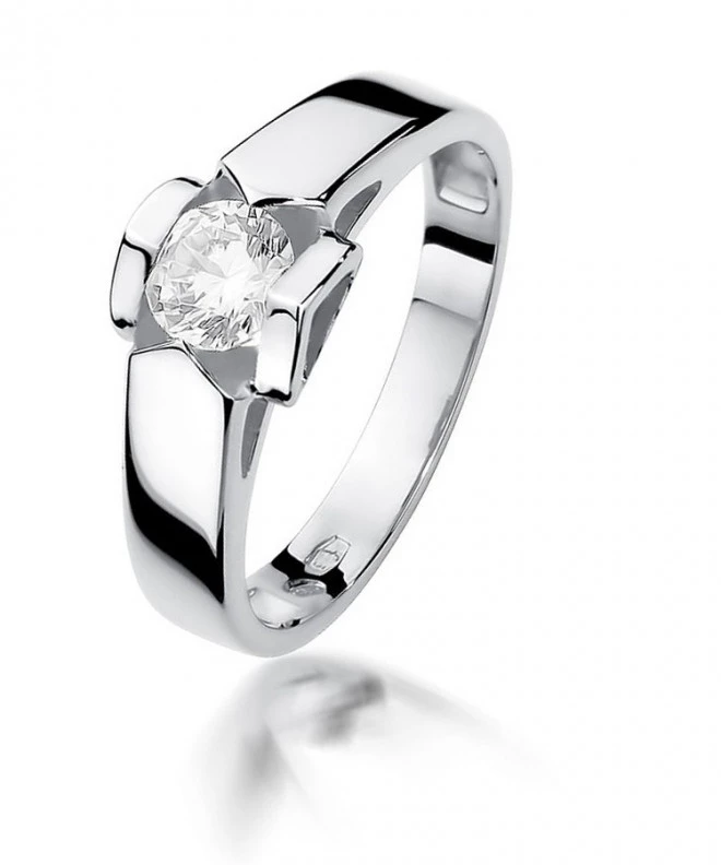 Pierścionek Bonore z białego złota próby 585 z diamentem 0,5 ct 116235