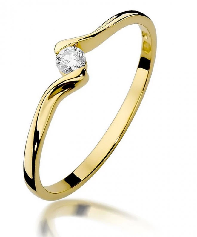 Pierścionek Bonore ze złota próby 585 z diamentem 0,09 ct 84128