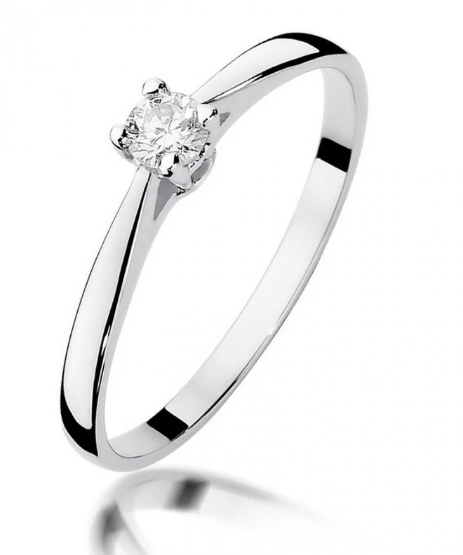 Pierścionek Bonore z białego złota próby 585 z diamentem 0,15 ct 112009