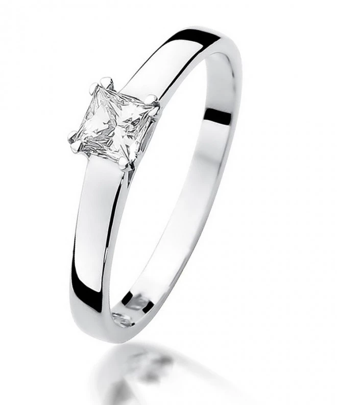 Pierścionek Bonore z białego złota próby 585 z diamentem 0,3 ct 115117