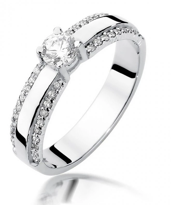 Pierścionek Bonore z białego złota próby 585 z diamentem 0,25 ct 116239