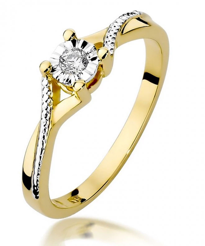 Pierścionek Bonore ze złota próby 585 z diamentem 0,08 ct 84133