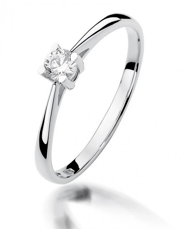 Pierścionek Bonore z białego złota próby 585 z diamentem 0,15 ct 112016