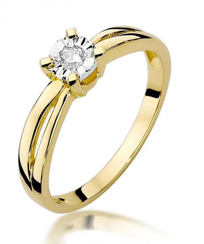 Pierścionek Bonore ze złota próby 585 z diamentem 0,08 ct 84132