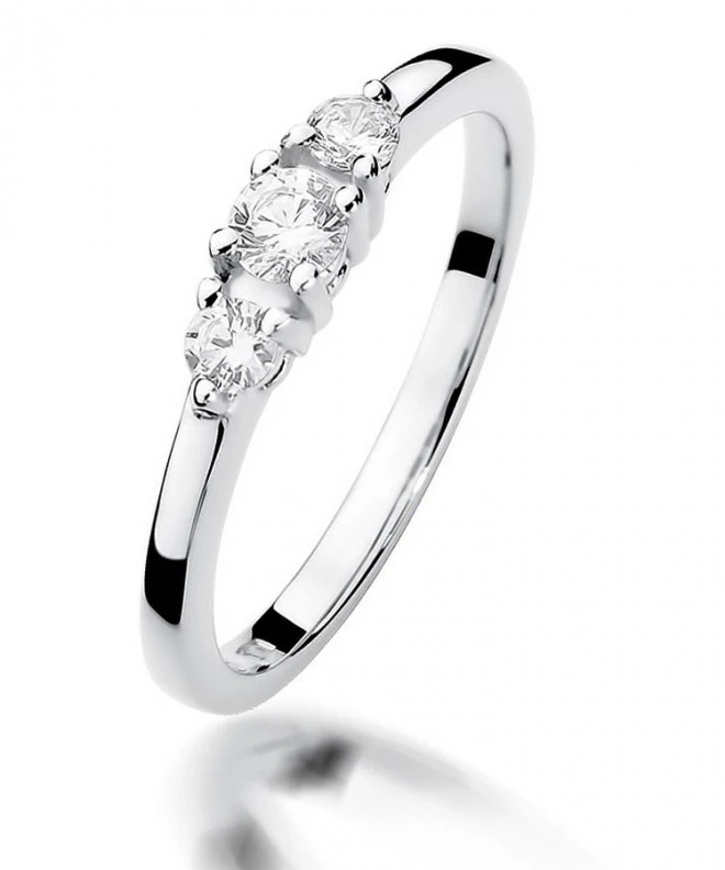 Pierścionek Bonore z białego złota próby 585 z diamentem 0,15 ct 115127