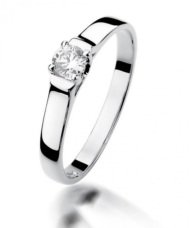 Pierścionek Bonore z białego złota próby 585 z diamentem 0,18 ct 113044