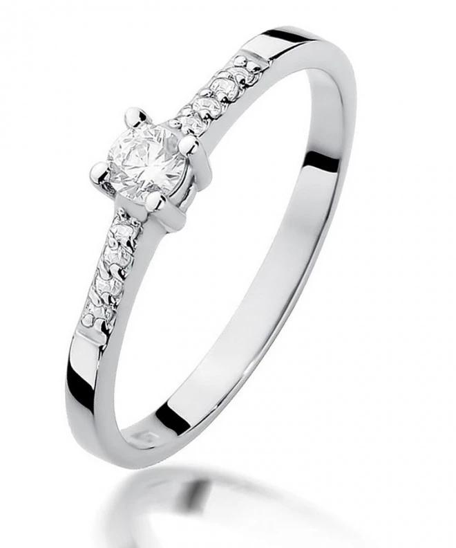 Pierścionek Bonore z białego złota próby 585 z diamentem 0,15 ct 114089